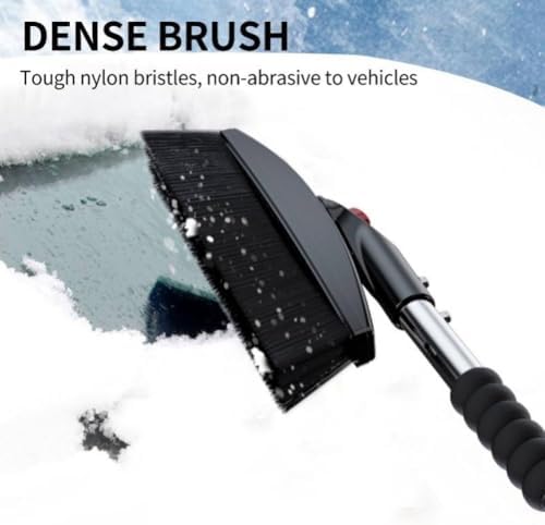 3 In1 Multi Functional and Extendable Snow Removal Shovel Three in One Snow Shovel Vehicle Mounted Snow Removal Shovel(Silver)