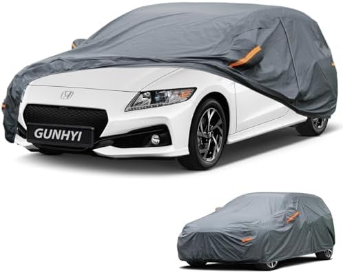 GUNHYI Premium Car Cover Custom Fit Honda CR-Z, 16 Layers Heavy Duty Car Cover Waterproof All Weather with Zipper Door for Sun Rain Snow Dust Uv Protection