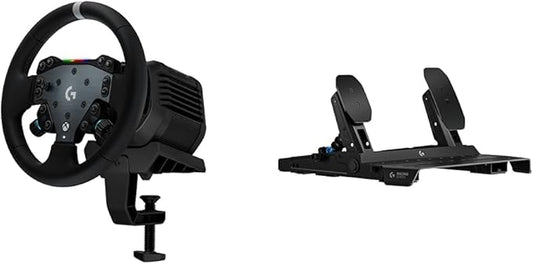 Logitech G RS50 Racing Wheel System - 8Nm Direct Drive Base, RS Wheel Hub with 13 Buttons, 11” Round Wheel + RS Pedals - Sim Racing Pedals with 75 kg Load Cell, Modular Design, for Xbox/PC – Black