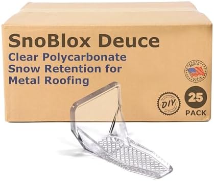 Plastic Snow Guards for Metal Roofing Clear SnoBlox Deuce 25 Pieces