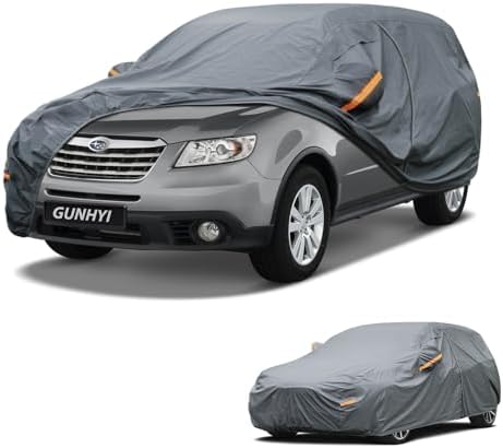 GUNHYI Premium Car Cover Custom Fit Subaru Tribeca, 16 Layers Heavy Duty Car Cover Waterproof All Weather with Zipper Door for Sun Rain Snow Dust Uv Protection