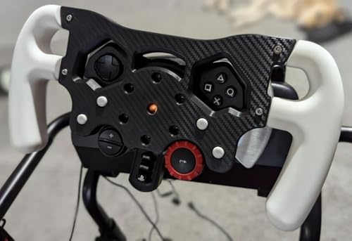 F1 Racing Wheel Mod Kit for Logitech G29 G920 G923, Professional Simulator Upgrade, Ergonomic Controls & Quick-Install Bracket, Gift for Sim Racer or Motorsports Enthusiast (White+black)