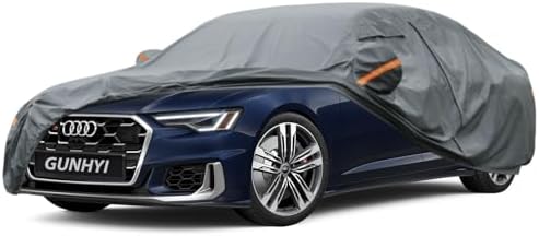 GUNHYI Premium Car Cover Custom Fit Audi A6/S6 Sedan, 16 Layers Heavy Duty Car Cover Waterproof All Weather with Zipper Door for Sun Rain Snow Dust Uv Protection