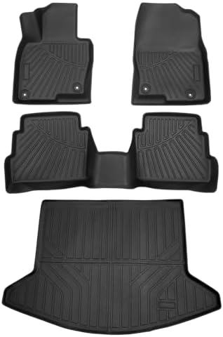 Powerty Floor Mats Cargo Liner for 2017-2025 Mazda CX-5 All Weather 3D TPE Anti-Slip Car Protection, 1st & 2nd Row Set with Rear Cargo Mat Accessories
