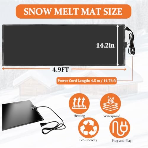 Roof Snow Melting Mat Valley Ice Dam Heated Mats Outdoor Driveway