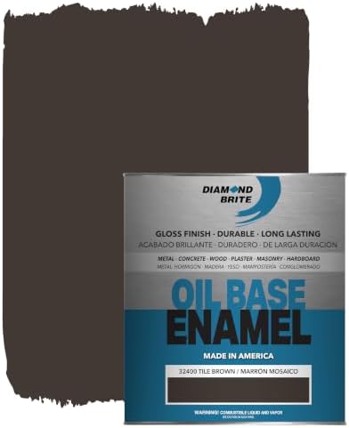 Diamond Brite Oil-Based Enamel Paint, Tile Brown, 1 Quart, 32400-2