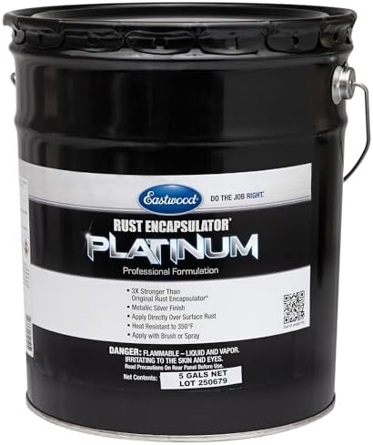 Eastwood Rust Encapsulator Platinum Aluminum Finish Premium Rust Preventive Coating High-Tech Formula Automotive Paint 5 Gallon