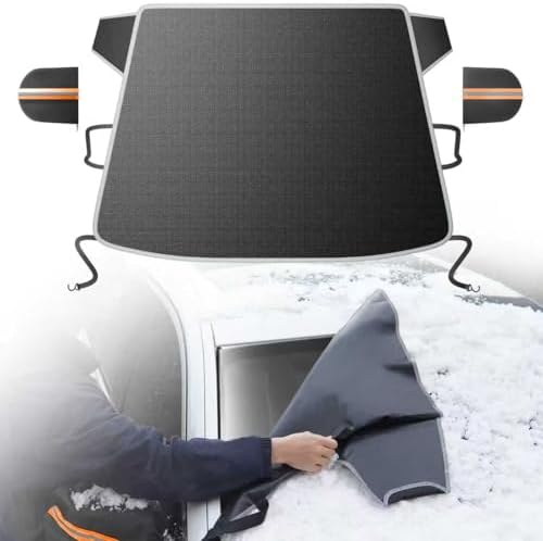 DooGooCoo [Upgraded] Car Windshield Cover for Ice and Snow [700D Waterproof Fabric]-Windshield Snow Cover for Winter Snow & Frost, Suitable for Car, SUV and Truck