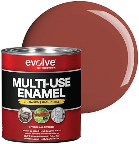 EVOLVE Alkyd Enamel Primer (Red Oxide), 1 Quart – Interior Exterior Oil-Based Primer for Wood, Metal, Concrete, & Masonry