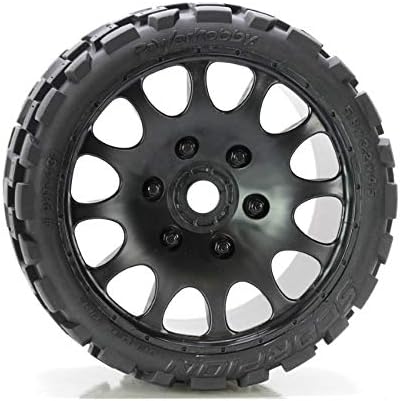Powerhobby Scorpion Belted Monster Truck RC Tires/Wheels w 17mm Hex (4) Sport Compound FITS : Arrma Outcast Kraton Talion Notorious Fazon Speed Run …