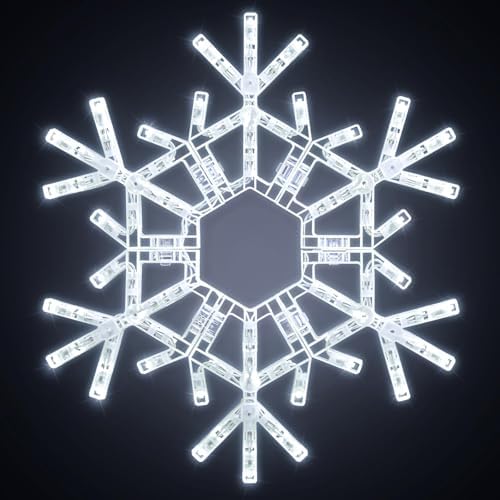Brightown Christmas Lights Outdoor, 72 LED 20" Folding Big Snowflake Lights