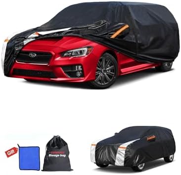 Multi-Layer Car Cover Custom Fit for Subaru Impreza hatchback(2013-2026), 100% Waterproof All Weather for Automobiles, Gift with Towel, Heavy Duty Car Covers for Rain Sun UV Protector With Door Zipper