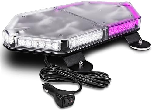 LAMPHUS NanoFlare 17 Inch 56W Purple White LED Strobe Light Bar, Funeral