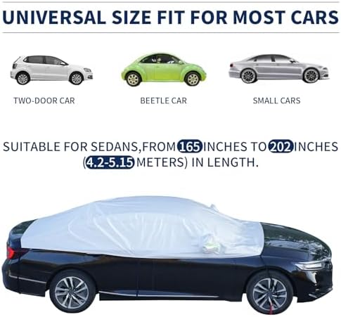 Half Car Cover Top Car Windshield Cover for Ice and Snow (Sedan)