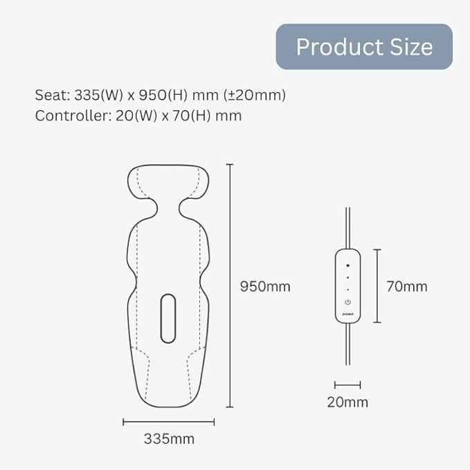 Poled Airluv 4 Baby Car Seat Cooling Liner with Silent Fan – Summer Cooler Pad Cover Universal Fit for Infant & Toddler Carseat and Strollers, Breathable 3D Mesh, Whisper-Quiet Operation