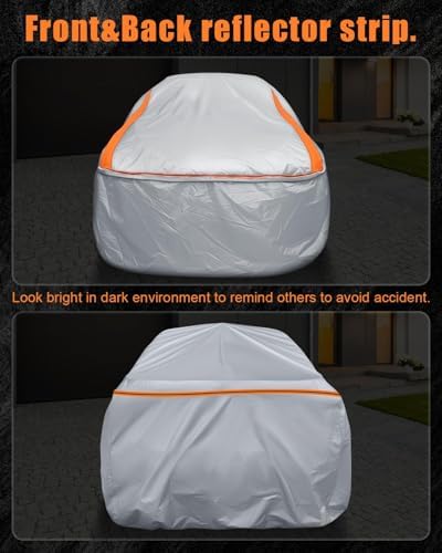 Sliver Full Enclosed Car Cover Universal Fit VW Beetle/Golf,Porsche Boxster,350z/370z,Audi TT/A3,BMW Z4,Supra A90/Integra,BRZ,RX-8,Clubman Sedan/Coupe/Hatchback/Cabrio Length 165-177 in