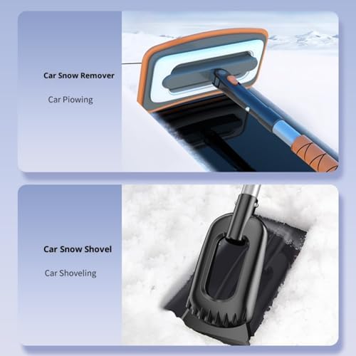 Strong Collapsing Vehicle Snow Shovel Weather Immune Aluminum Alloy Wide Drill for Quick Ice Extracting on Automobiles Trucks and Backpacking Use Telescopic Car Ice Collector