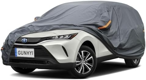 GUNHYI Premium Car Cover Custom Fit Toyota Venza, 16 Layers Heavy Duty Car Cover Waterproof All Weather with Zipper Door for Sun Rain Snow Dust Uv Protection
