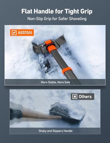 AstroAI 38.4" Folding Extendable Snow Shovel, Aluminum Handle & Metal Blade