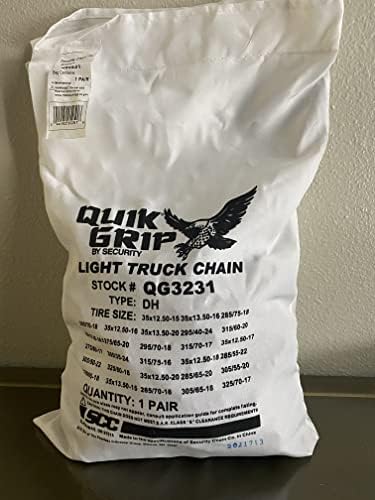 Security Chain Company QG3231 Quik Grip Wide Base DH Light Truck Tire Traction Chain - Set of 2,Silver