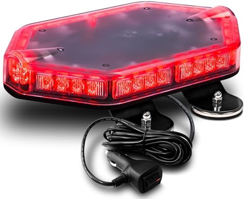 LAMPHUS NanoFlare 12 Inch 40W Red LED Strobe Light Bar, Firefighter Truck