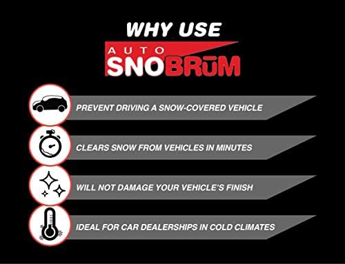 SnoPro by SnoBrum – Professional Grade Snow Remover Tool / Brush for Vehicles –48” Handle, Push-Broom Design – Quickly Remove Heavy, Wet Snow from Multiple Cars, Scratchfree