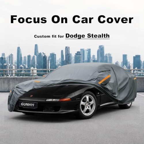 GUNHYI Premium Car Cover Custom Fit Dodge Stealth, 16 Layers Heavy Duty Car Cover Waterproof All Weather with Zipper Door for Sun Rain Snow Dust Uv Protection