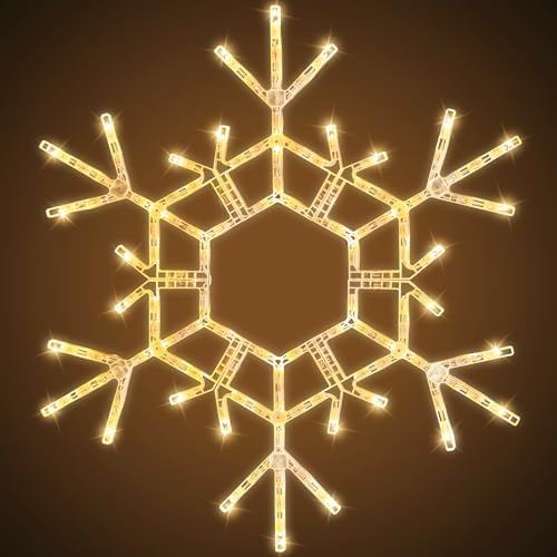 Brightown Christmas Lights Outdoor, 108LED 36" Folding Big Snowflake Lights