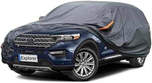 GUNHYI Premium Car Cover Custom Fit Ford Explorer (1995-2026), 16 Layers Heavy Duty Car Cover Waterproof All Weather with Zipper Door for Sun Rain Snow Dust Uv Protection