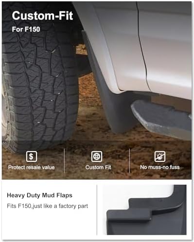 Kiwi Master No Drill Mud Flaps for 2015-2020 Ford F-150 with Fender