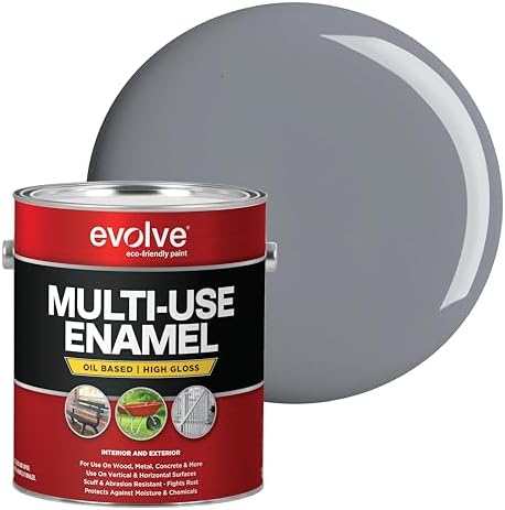 EVOLVE Alkyd Enamel Primer (Gray), 1 Gallon – Interior Exterior Oil-Based Primer for Wood, Metal, Concrete, & Masonry