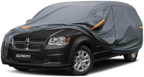 GUNHYI Premium Car Cover Custom Fit Dodge Caravan, 16 Layers Heavy Duty Car Cover Waterproof All Weather with Zipper Door for Sun Rain Snow Dust Uv Protection