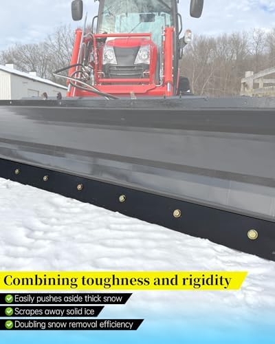 48 x 4 x 3/4 Inch Polyurethane Snow Plow Cutting Edge | Fit for ATV Tractors, Skid Steers & UTVs Snow Pusher Cutting Edge, Heavy Duty Replacement Blade for Front Snow Blade Plow