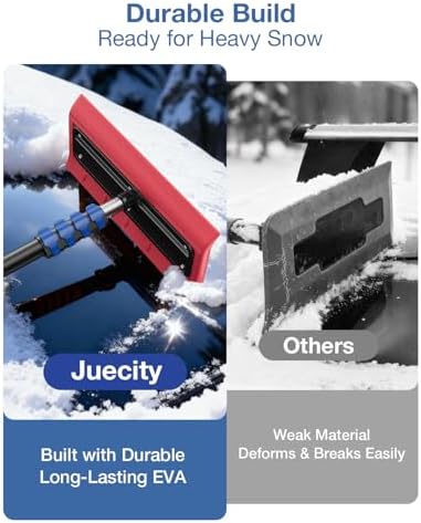 Roof Rakes for Snow Removal, 20FT Telescoping Snow Rake for House Roof, Solar Panels, Cars & RV, Snow Broom Push/Pull, Heavy Duty Aluminum Ice Scraper, No-Scratch Foam Blade, Roof Shovel Tool