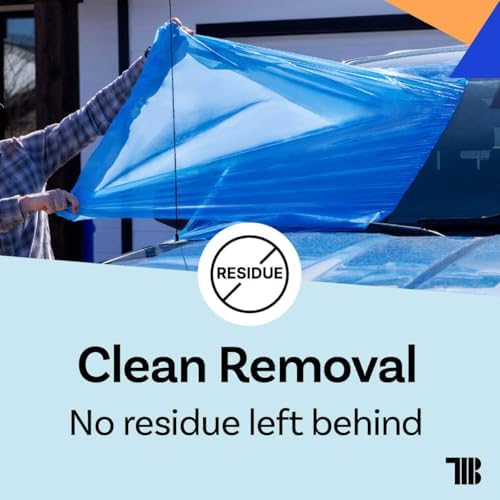 Crash/Collision Wrap, 36 inch x 200 feet, Blue Collision Wrap for Damaged Vehicles & Car Windows, Self Adhesive Broken Window Cover for Cars, Clean Removal Plastic Wreck Film, Made in USA