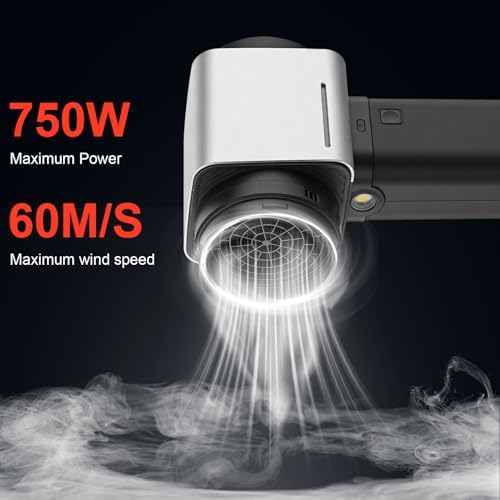 Cordless Long Sleeve Car Blow Dryer, Extended Tube Turbo Air Blower for Auto Detailing Yard Patio Snow Sweeping, Portable Electric Leaf Blower Heavy Duty Outdoor Exterior Cleaning Equipment