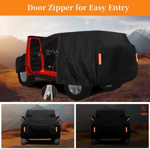 Waterproof Car Cover for Jeep Wrangler 2 Door 1987-2025 2026 JK JL CJ YJ TJ