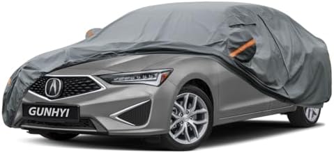 GUNHYI Premium Car Cover Custom Fit Acura ILX, 16 Layers Heavy Duty Car Cover Waterproof All Weather with Zipper Door for Sun Rain Snow Dust Uv Protection
