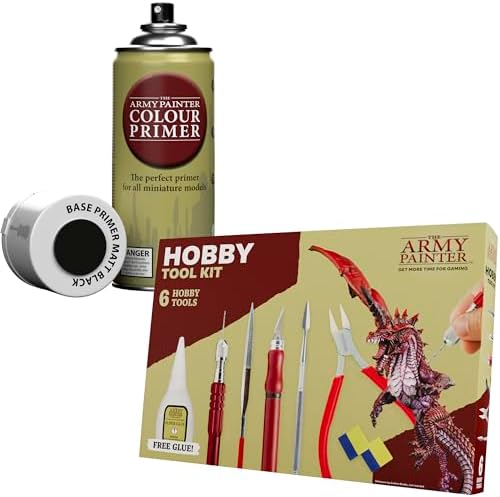 The Army Painter Colour Primer Matt Black + Hobby Tool Kit