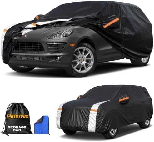 Porsche Macan Car Cover 100% Waterproof All Weather, Gift with Towel, 10 Layers SUV Car Cover Custom Fit 2014-2026 Porsche Macan, Full Exterior Covers Rain Sun UV Protection with Door Zipper.