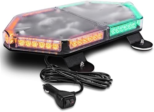 LAMPHUS NanoFlare 17 Inch 56W Amber Green LED Strobe Light Bar For Trucks