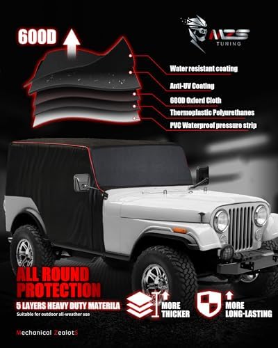 MZS 600D Waterproof Outdoor Cab Cover for CJ7 CJ-7 1976-1986