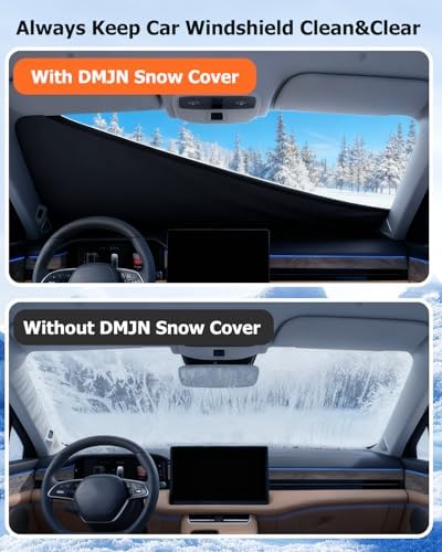 DMJN[2026 Upgraded Car Windshield Cover for Ice and Snow,Windshield Snow Cover for Winter Snow & Frost, 700D Heavy-Duty, Suitable for Trucks-X Large