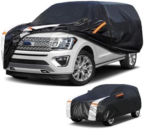 Large SUV Car Cover for Ford Expedition(No Suitable for MAX) 100% Waterproof All Weather, Heavy Duty Outdoor Full Exterior Covers Rain Sun Wind UV Protection.