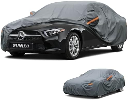 GUNHYI Premium Car Cover Custom Fit Mercedes-Benz CLA-Class CLA 250 CLA 35 CLA 45, 16 Layers Heavy Duty Car Cover Waterproof All Weather with Zipper Door for Sun Rain Snow Dust Uv Protection