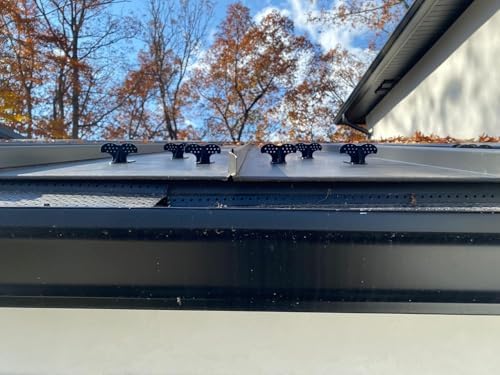 Roof Guards for Metal Roof - Snow Guards Steel Standing Seam Roof - Fits 1.5 Inch Flat Area (10 Pack) - Prevent Sliding Ice Snow Stop Buildup - Made Out of ABS (10 Pack Black)