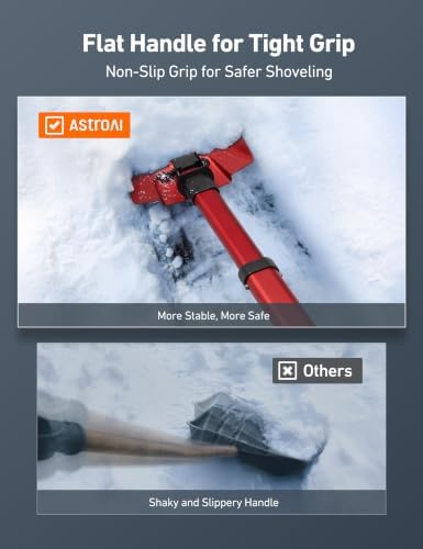 AstroAI 38.4" Folding Extendable Snow Shovel, Aluminum Handle & Metal Blade