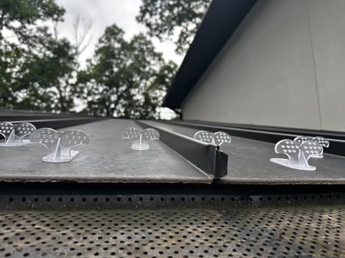 Roof Guards for Metal Roof - Snow Guards Steel Standing Seam Roof - Fits 1.5 Inch Flat Area (10 Pack) - Prevent Sliding Ice Snow Stop Buildup - Made Out of ABS (10 Pack Clear)