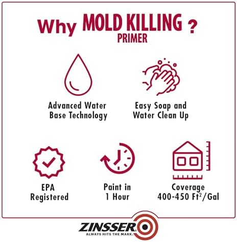 Zinsser 276049-2PK Mold Killing Primer, Gallon, White, 2 Pack
