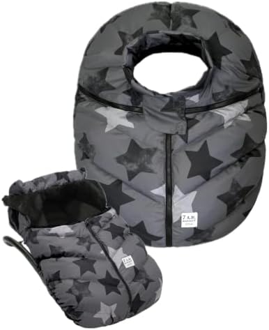 7AM Enfant Car Seat Covers - Cocoon Baby Cover for Boys & Girls, Rain & Snow Repellent, Breathable Windproof, Center Zipper, Universal Fit for Infant Car Seat (0-12M) (Stella)